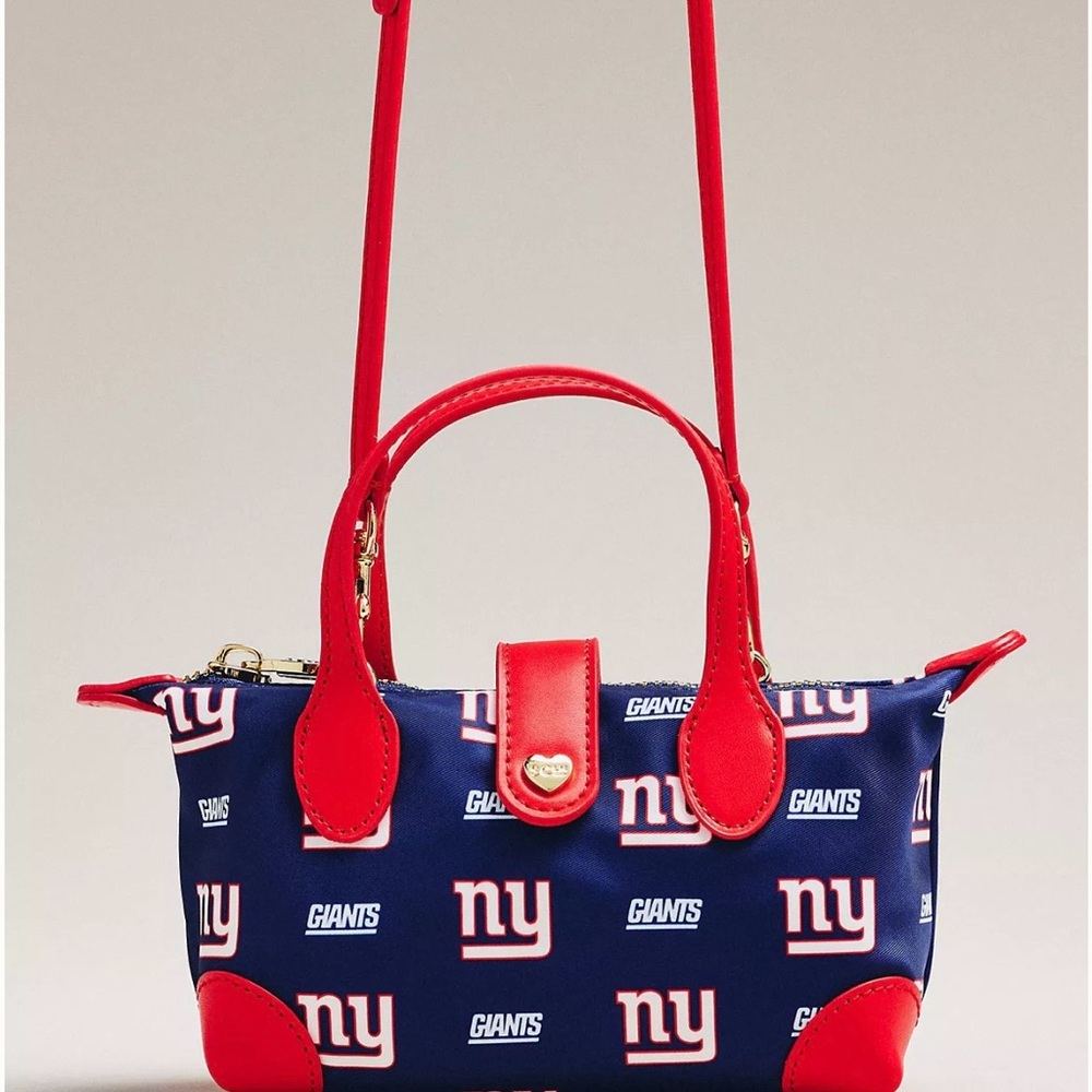NY Giants Navy and Red Logo Crossbody Tote